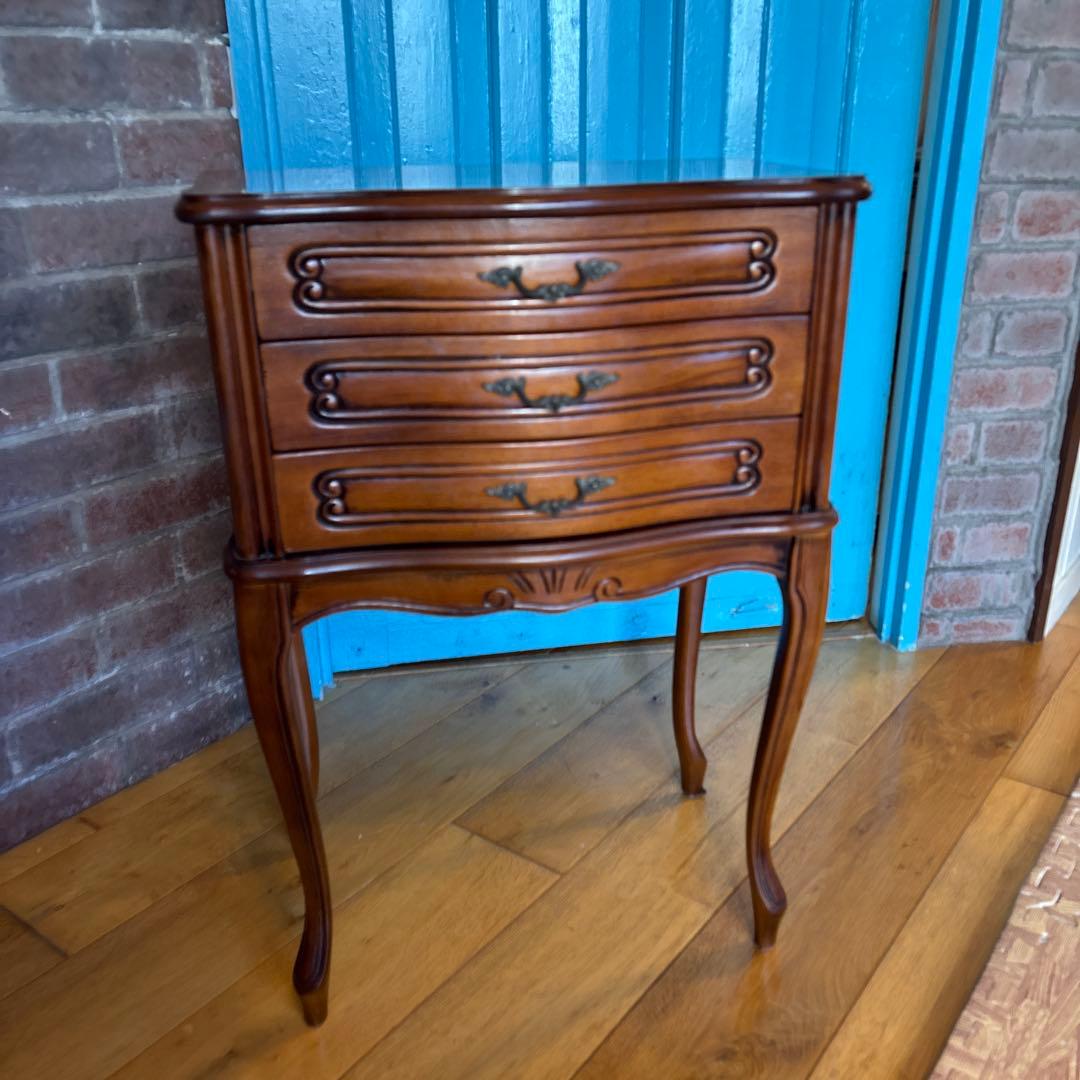 3段引き出し　　猫脚　検索　アンティーク