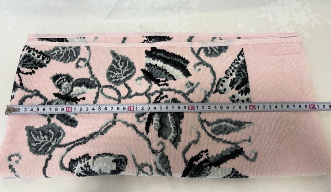 【新品】フェイラー蝶々ボタニカル柄 ピンクブランケット　大判バスタオル