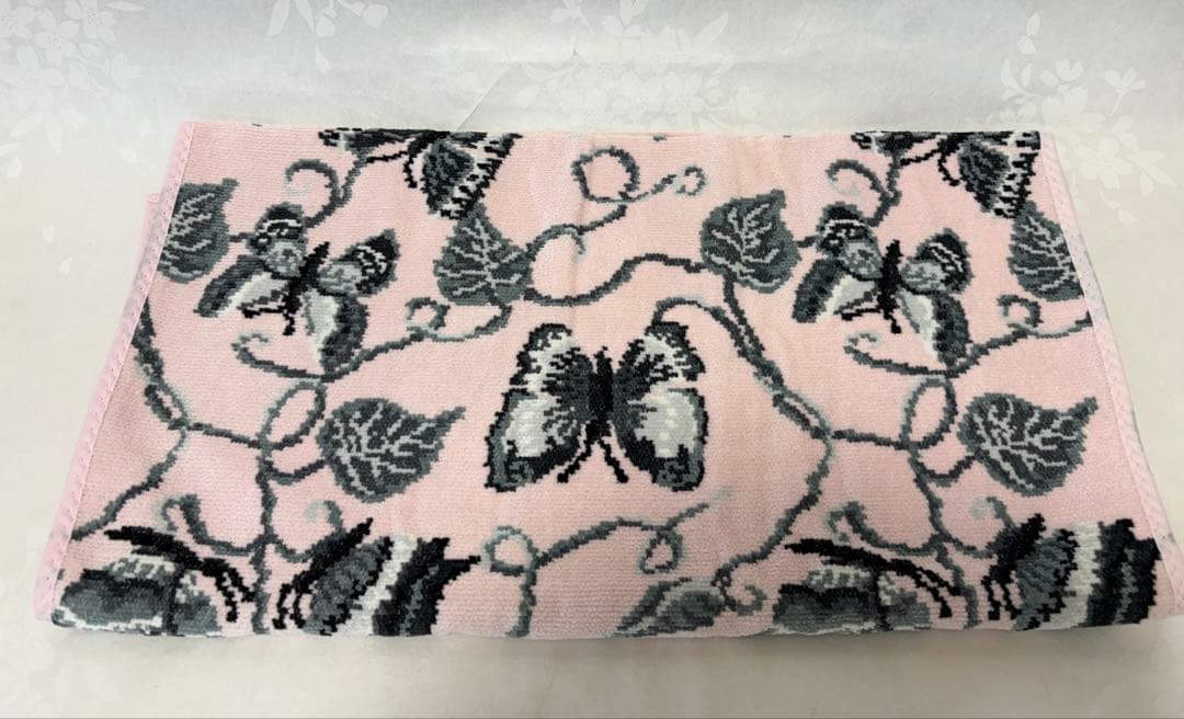 【新品】フェイラー蝶々ボタニカル柄 ピンクブランケット　大判バスタオル