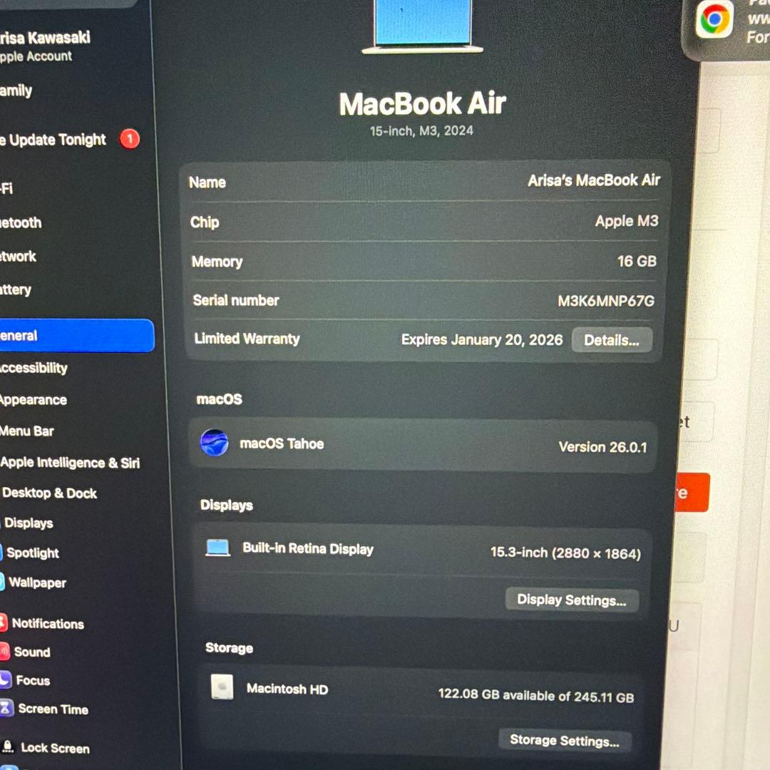 MacBook本体 Apple MacBook Air M3 15inch 256gb