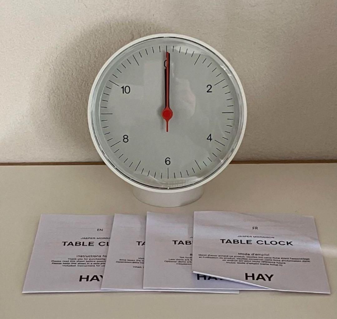 美品 HAY TABLE CLOCK white 置き時計