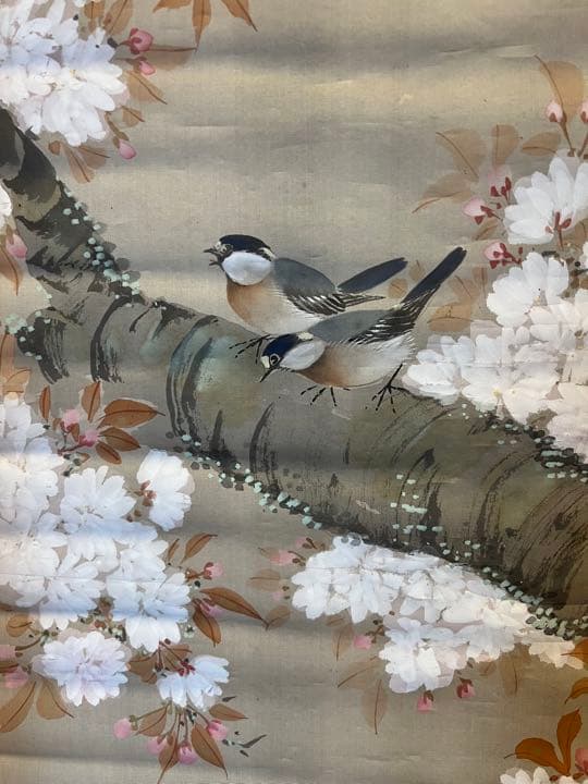 日本画家　杉山苔径 大正時期花鳥画美術品　古美術　骨董　江戸　　日本骨董　美術品