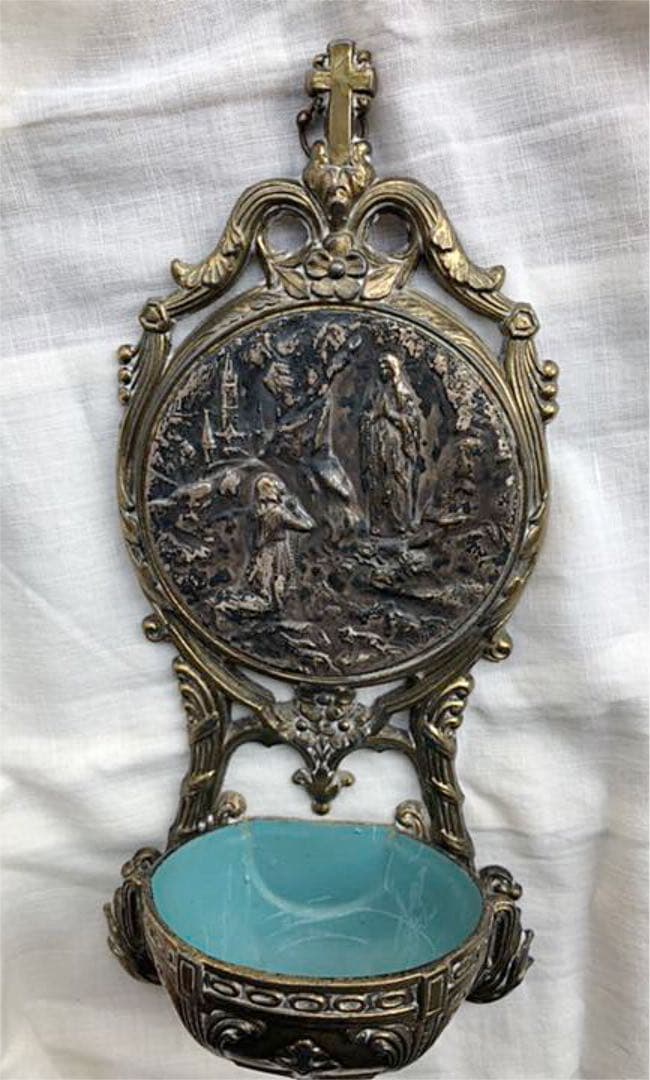 フランスアンティーク金色レグール聖水盤 T24