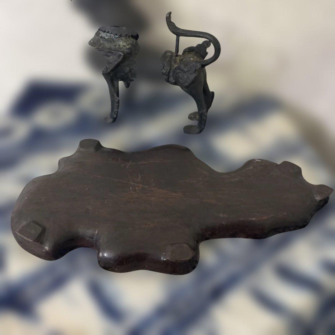 銅器　獅子　置物