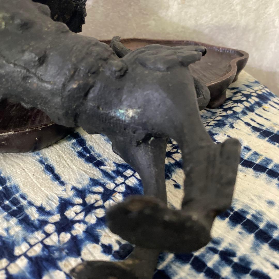 銅器　獅子　置物