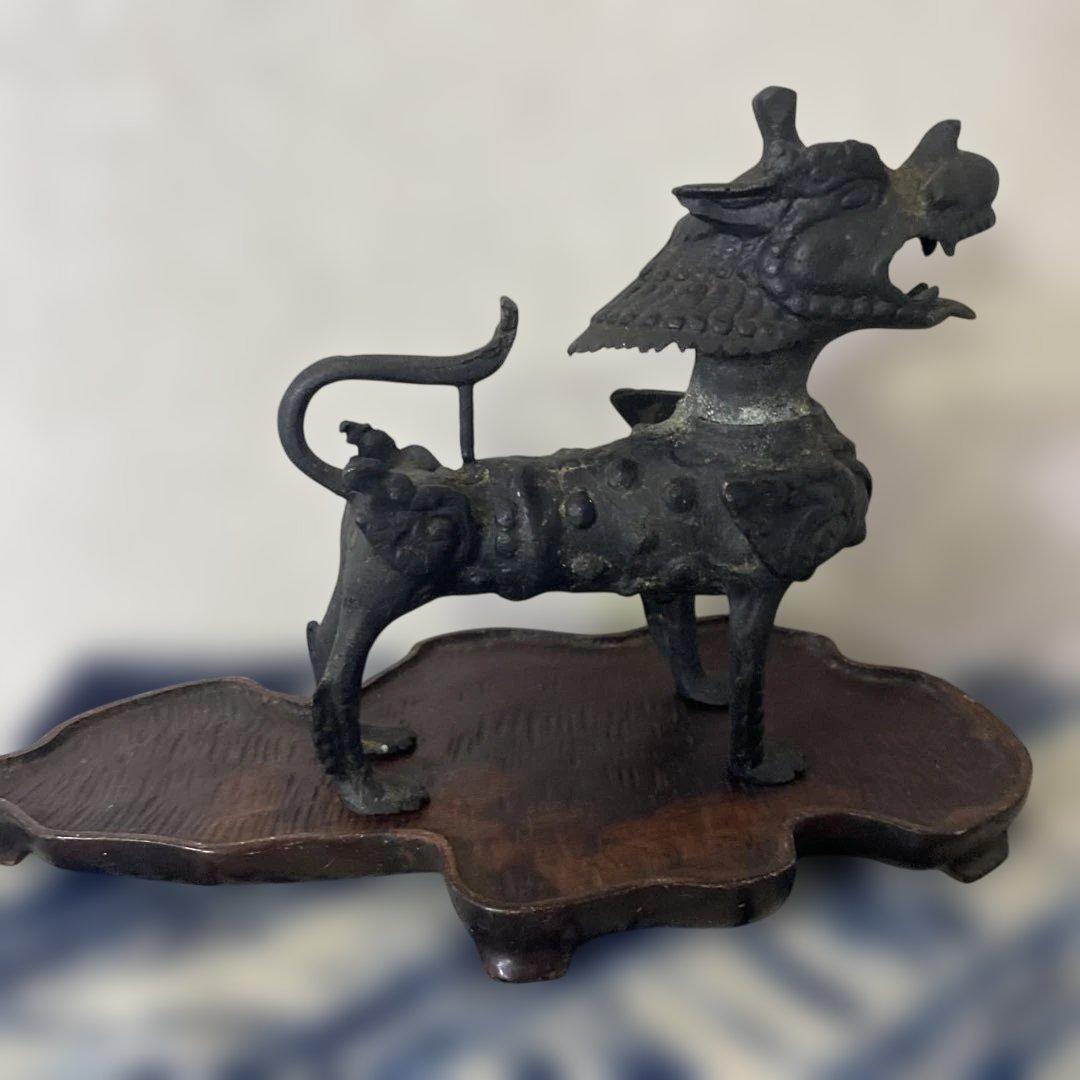 銅器　獅子　置物