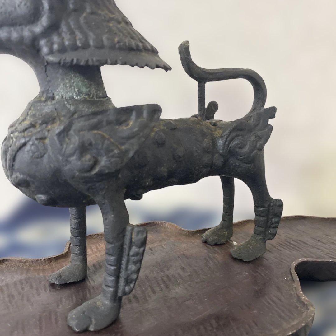 銅器　獅子　置物