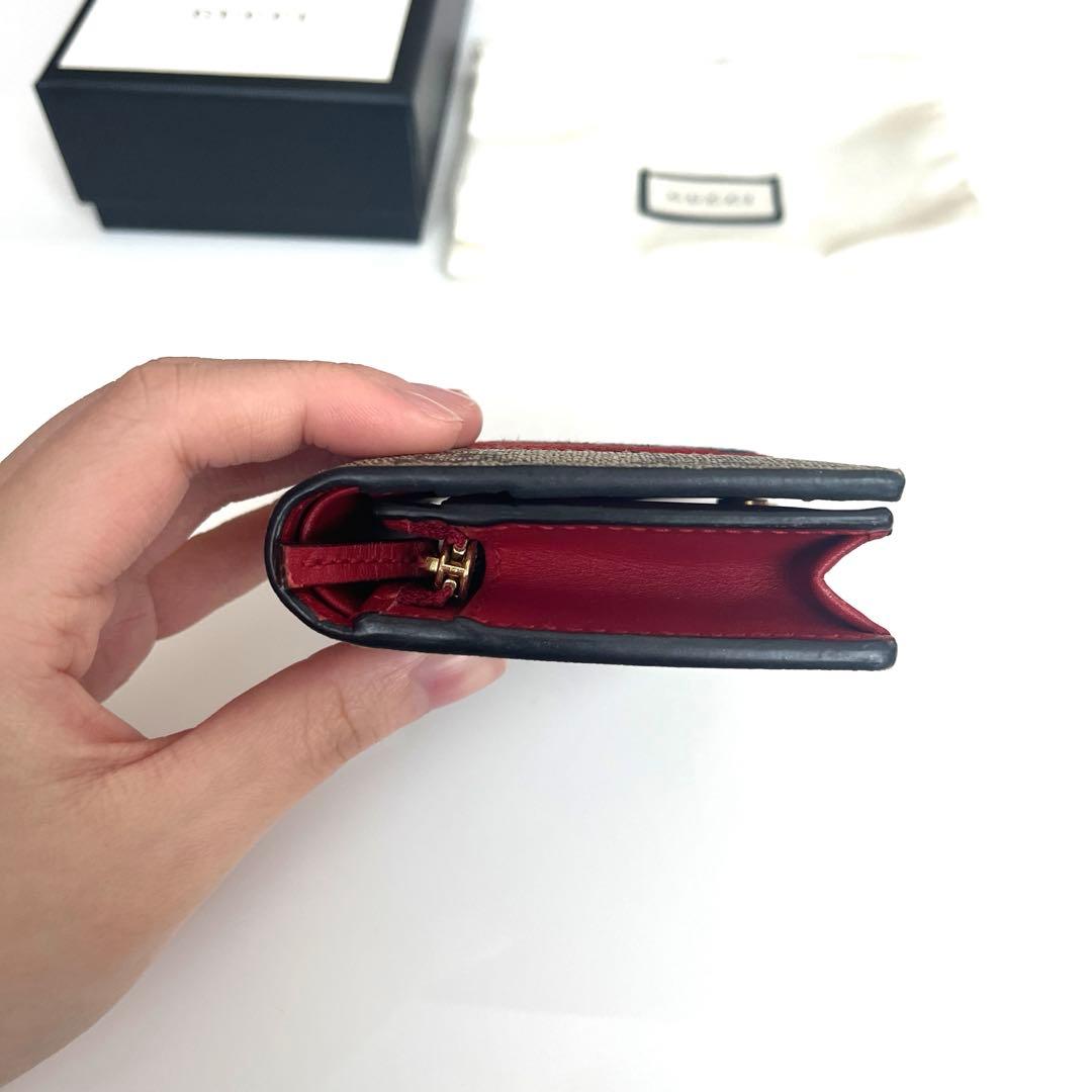 GUCCI GGスプリームミスティックキャット 折りたたみ財布二つ折り猫箱袋付き