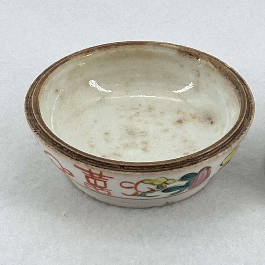 時代物　清朝　粉彩人物図　香合　香道具　茶道具　中国美術　骨董