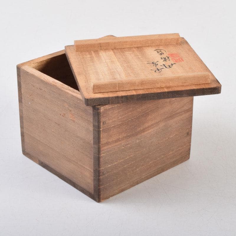 平安　丹祐造　色絵　山水人物文　水滴　共箱　V　8798