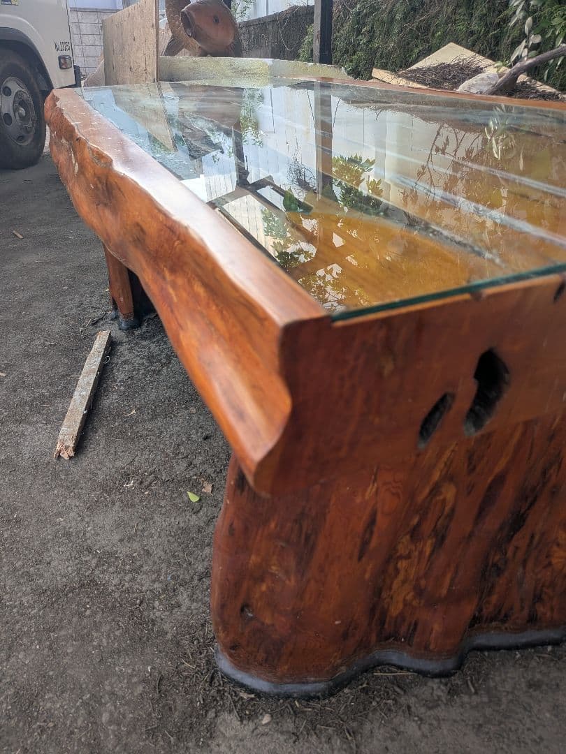 MMM／脚のみ【極厚／希少】屋久杉の一枚板テーブル