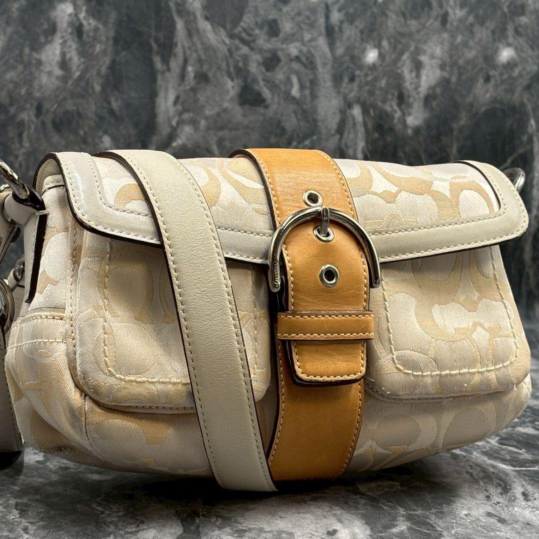 【希少品/美品】コーチ ソーホー イエロー ショルダーバッグ シグネチャー