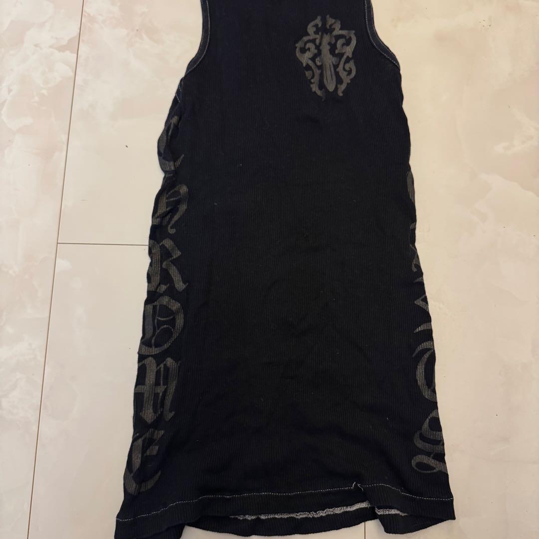 本物保証★クロムハーツ★メンズタンクトップ★バック&両サイドロゴ★白ステッチM