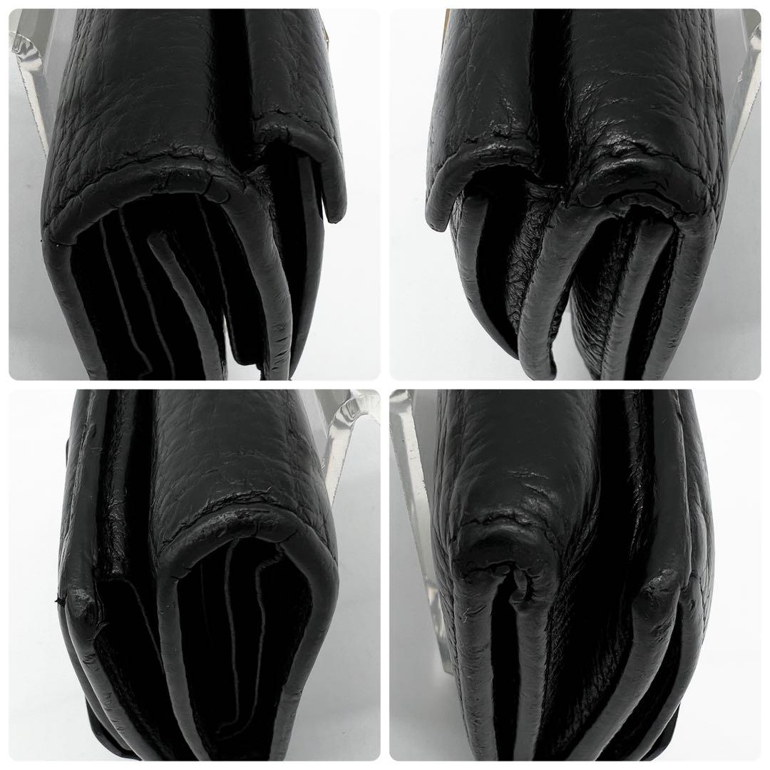 美品✨ プラダ 三つ折り財布 ヴィッテログレイン ブラック 黒