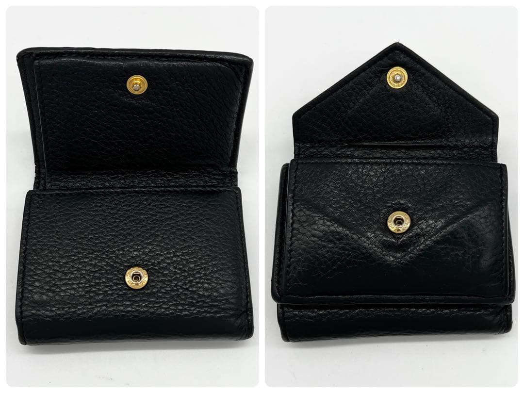 美品✨ プラダ 三つ折り財布 ヴィッテログレイン ブラック 黒