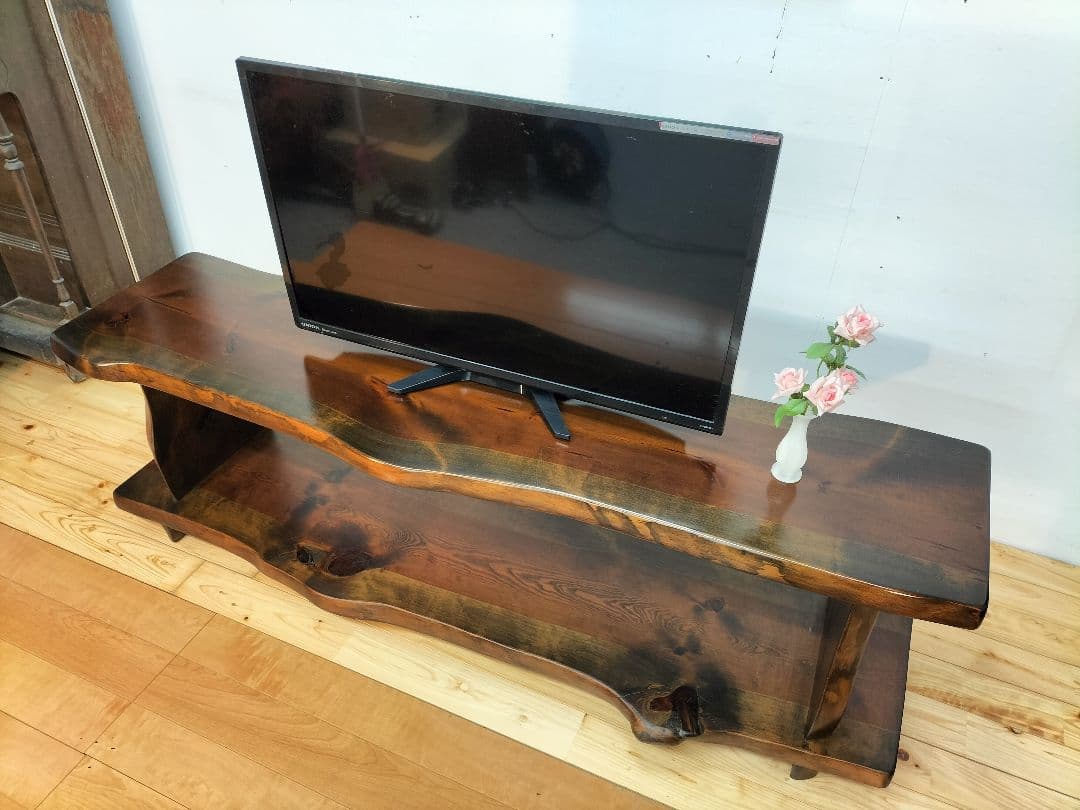 松の木　耳付き一枚板　テーブル　テレビ台