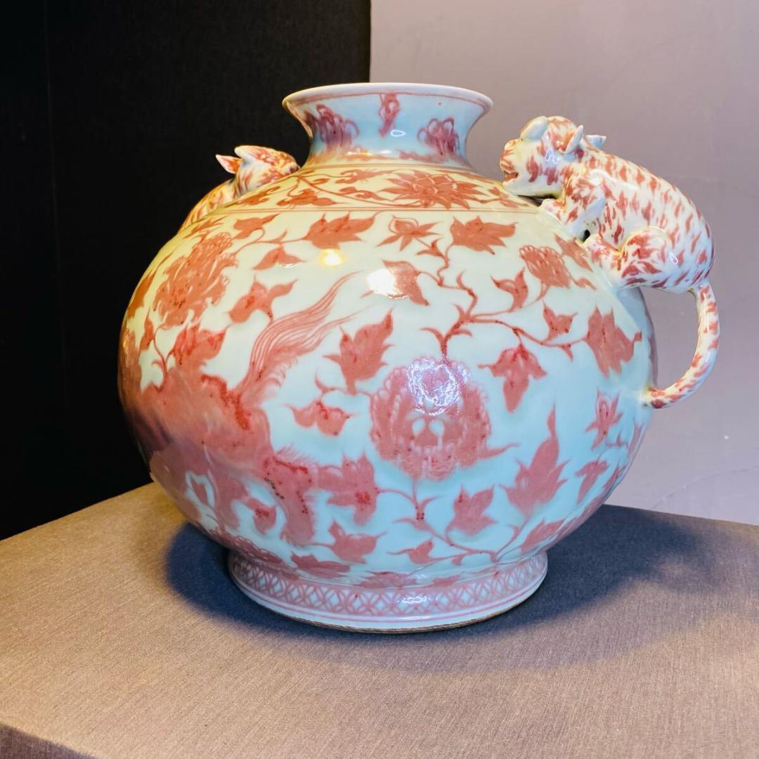 Q1060 壺　花瓶　清朝時代　年代物　中国　アンティーク　 花器 花入 古美術