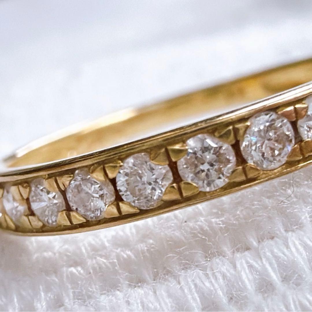 【E7265】 K18 天然ダイヤモンド 0.30ct ハーフエタニティ 13号