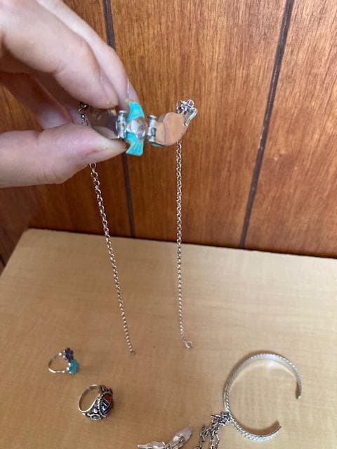 インディアンジュエリー　シルバー　リング　バングル　ネックレス　インレイ