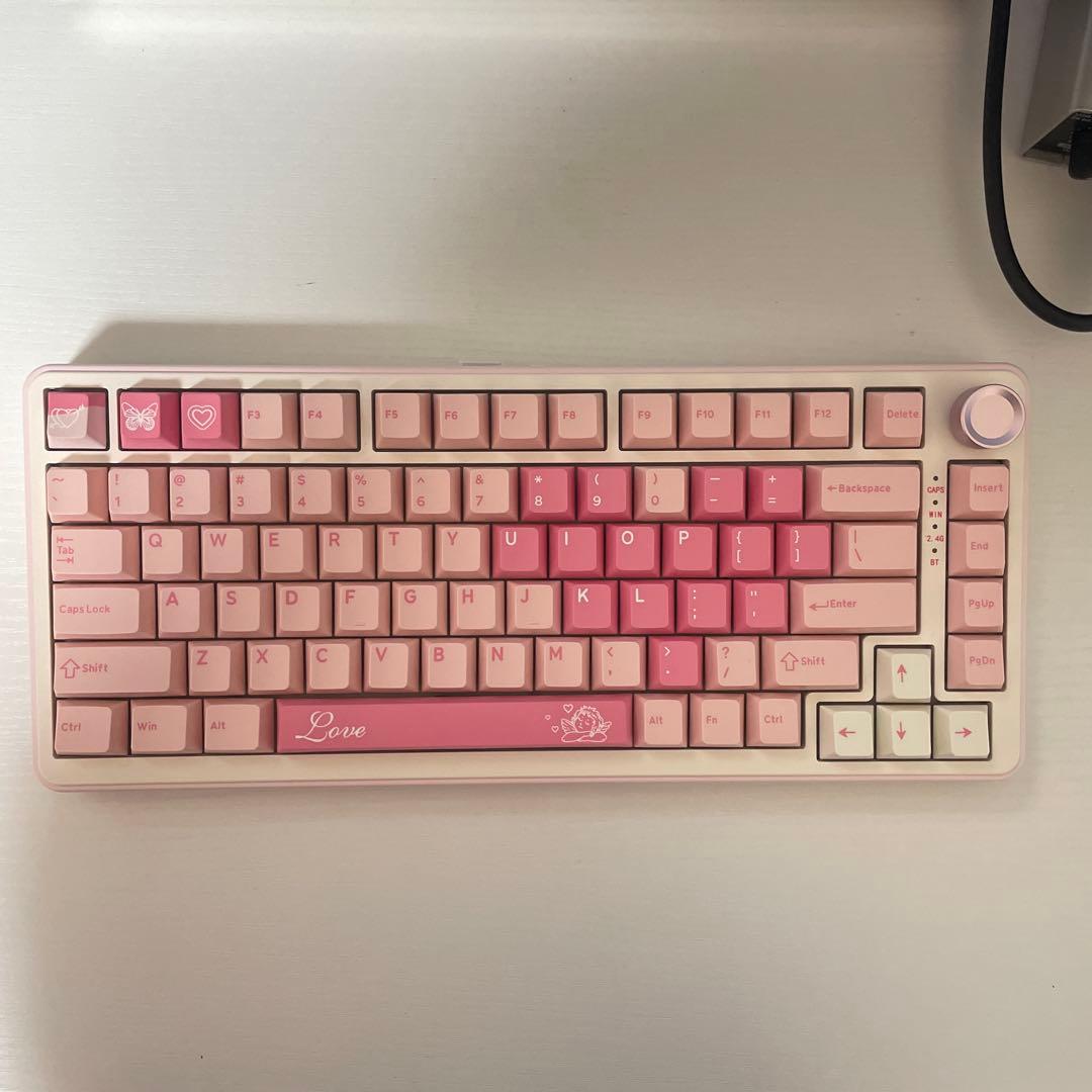 ★人気★YUNZII B75 PRO ゲーミングキーボード　ピンク