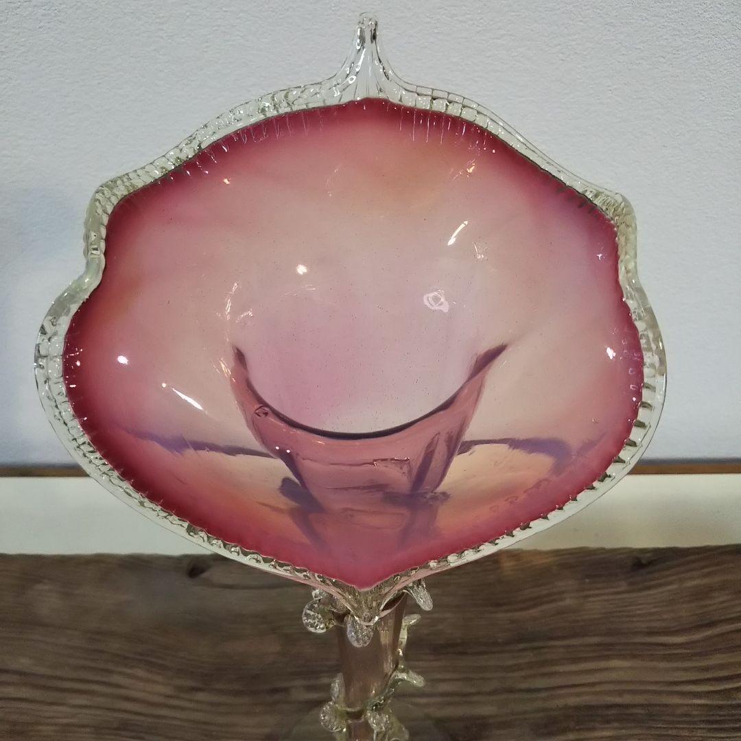 ガラス 西洋アンティークバセロン花器