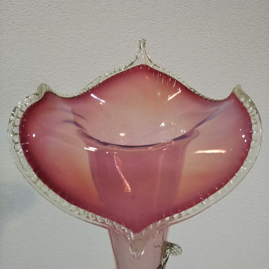 ガラス 西洋アンティークバセロン花器