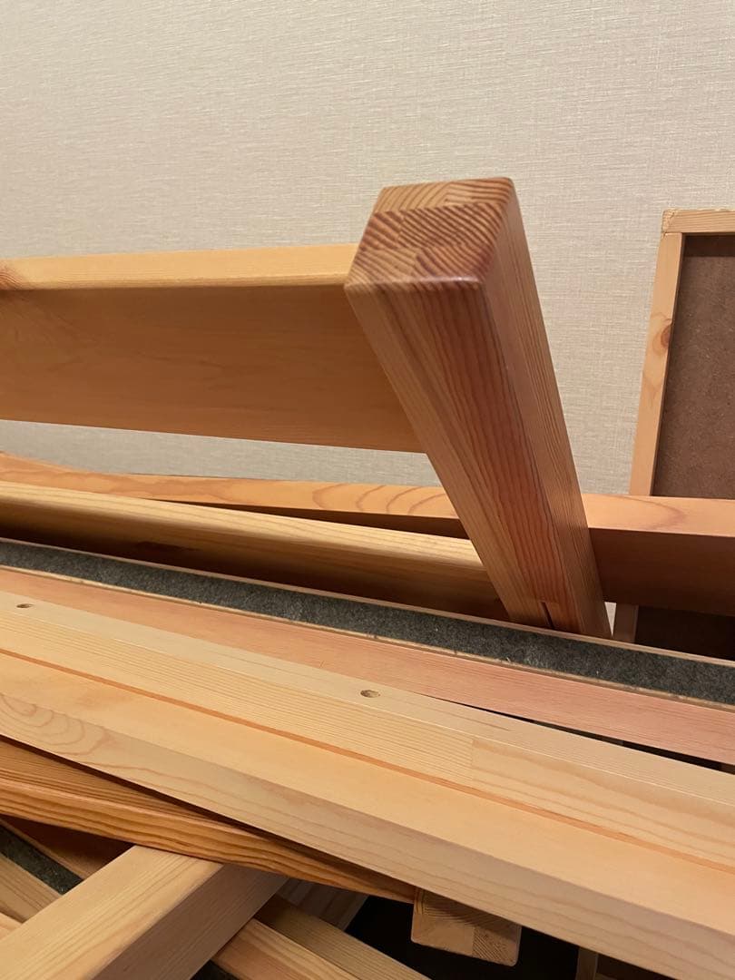 木製シングルベッドフレーム×2 引き出し×2