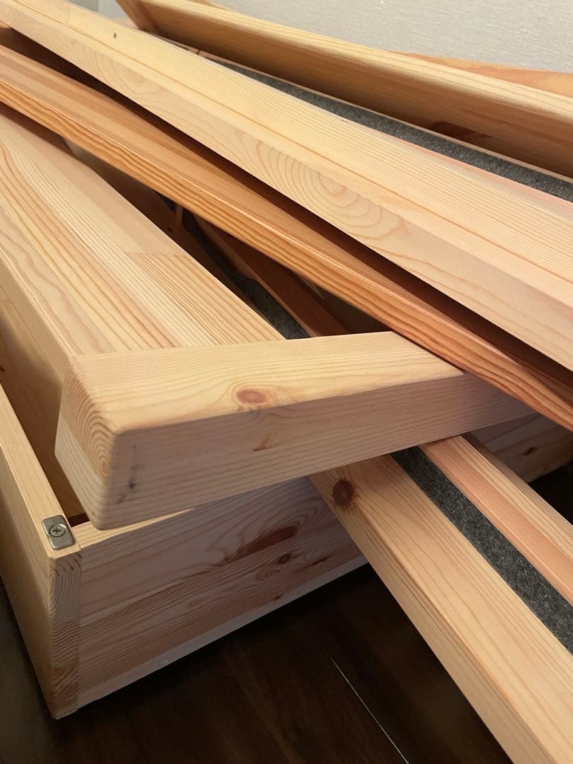 木製シングルベッドフレーム×2 引き出し×2