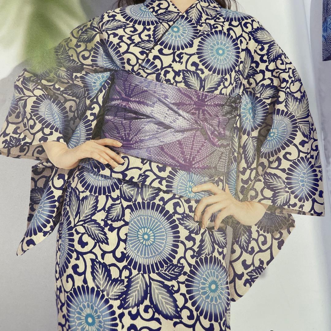 L*n様 新品 反物 本染 源氏物語 綿麻 ゆかた 浴衣 注染 和装 夏着物 呉