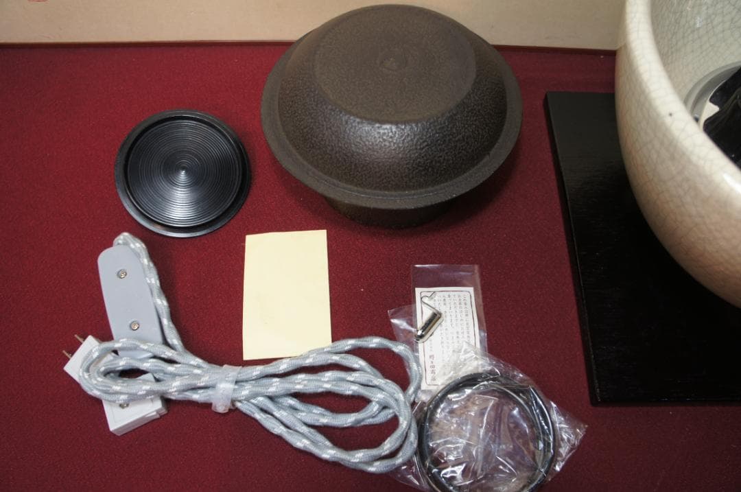 ☆ 野々田 しろ薩摩(紅鉢型) 炭型電熱器 在銘富士釜 釜鐶 香入れ送料込み