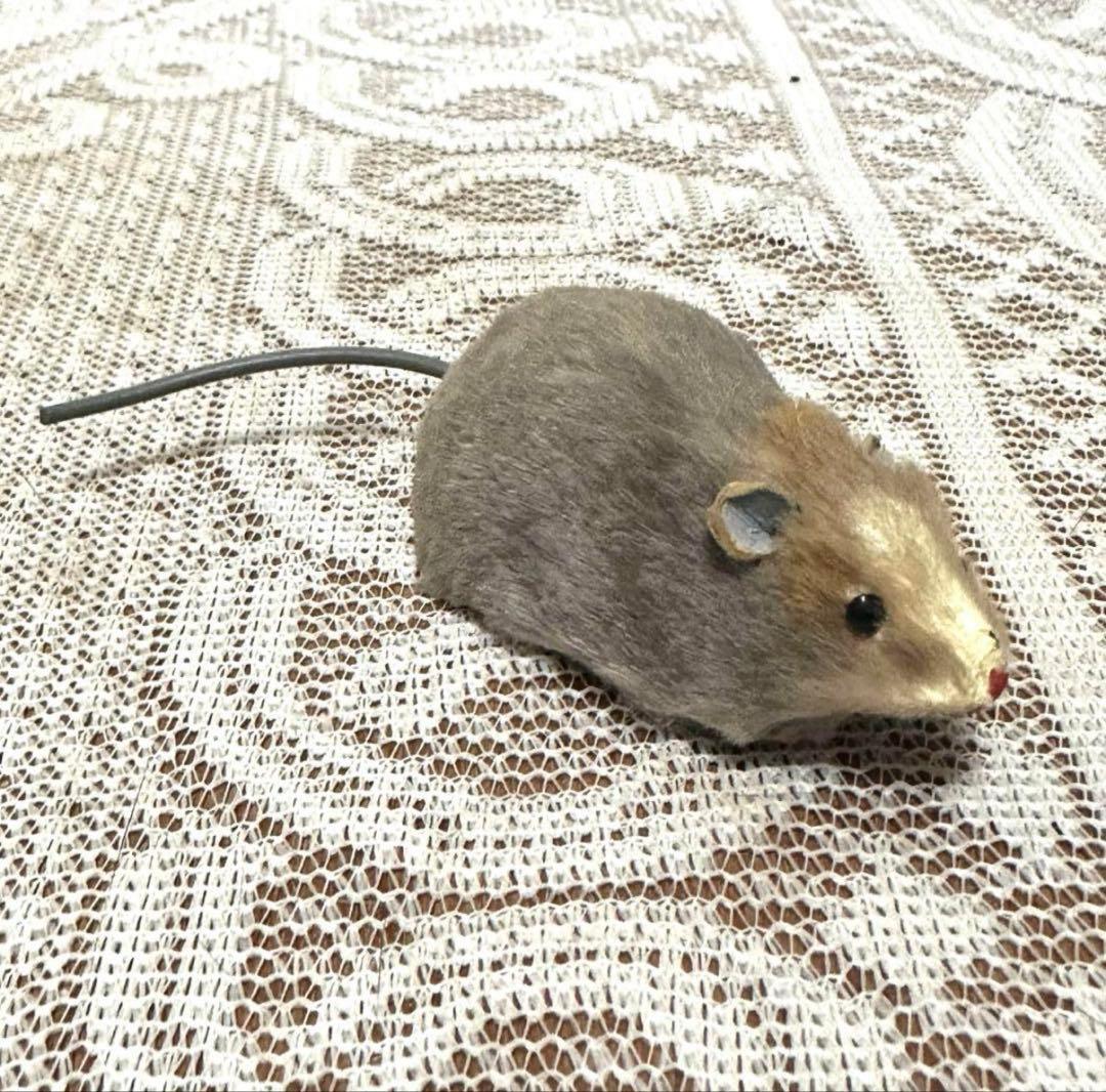 アンティーク　1920年代　ねずみ　ぬいぐるみ　マウス　人形　車輪付き