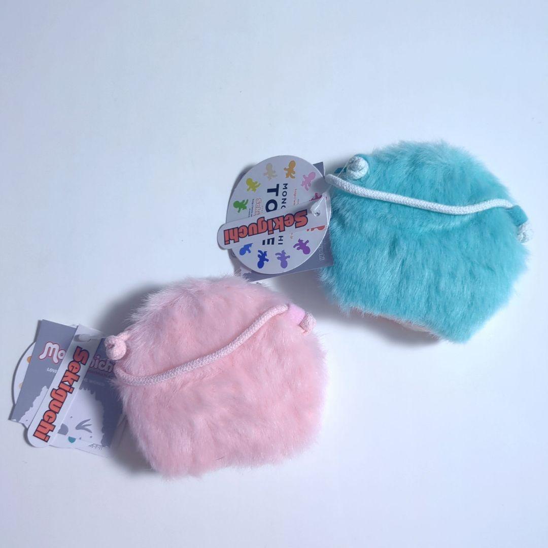 【 当時物 】カラーモンチッチ ポーチ パース ピンク ブルー 2点セット