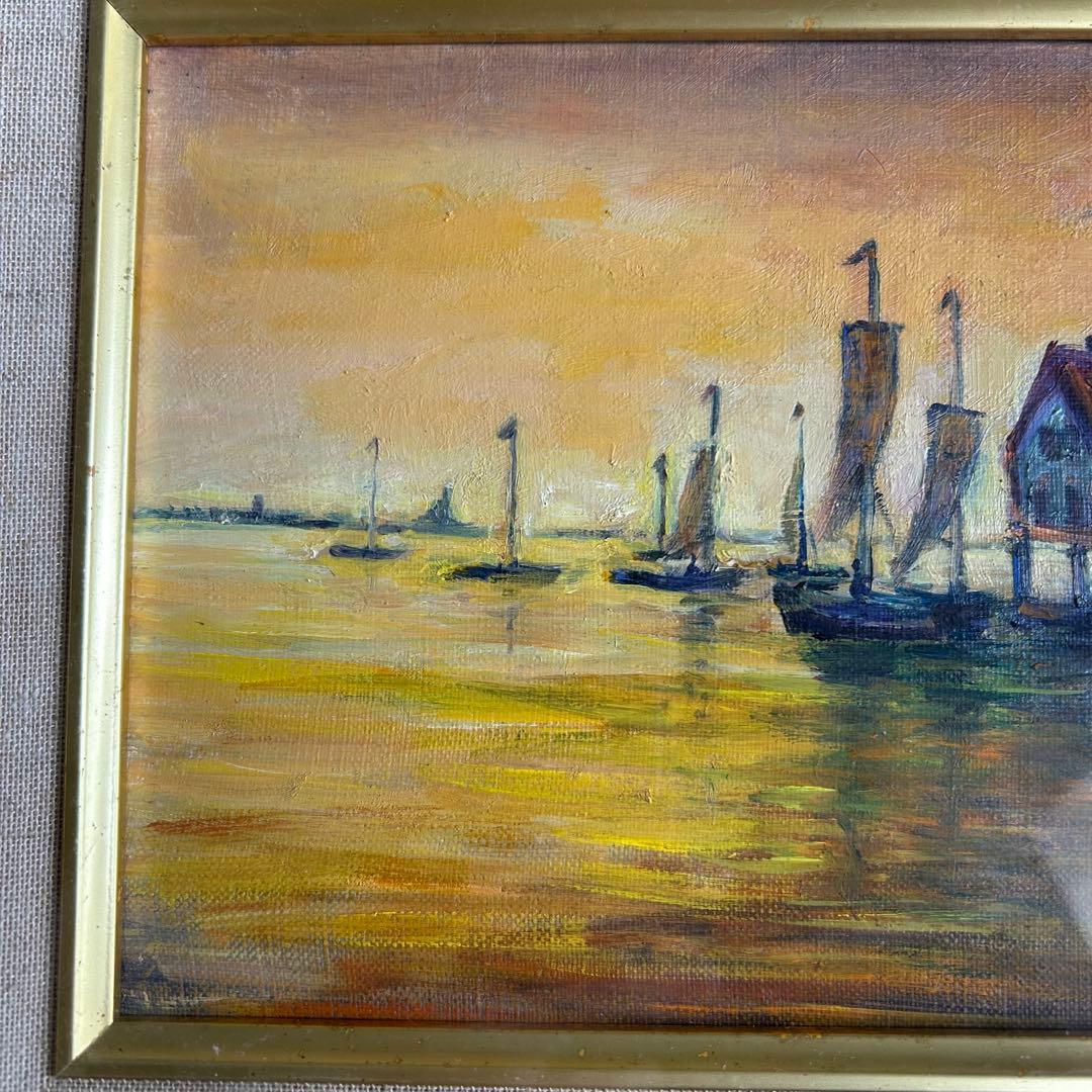 油彩画 Volendam 作家銘あり　額絵　美術品