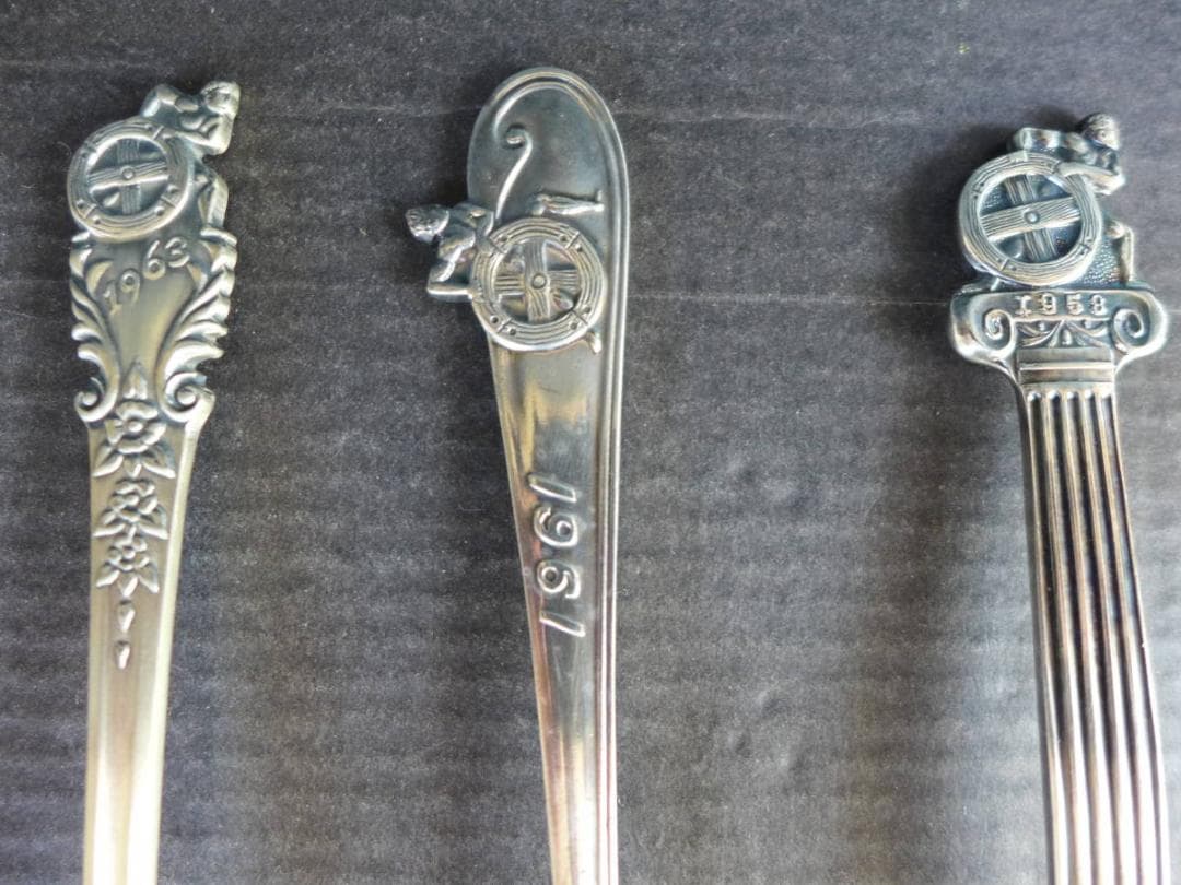 時代物【未使用】全日本自動車ショー　記念スプーン　箱付6点　旧車　昭和レトロ