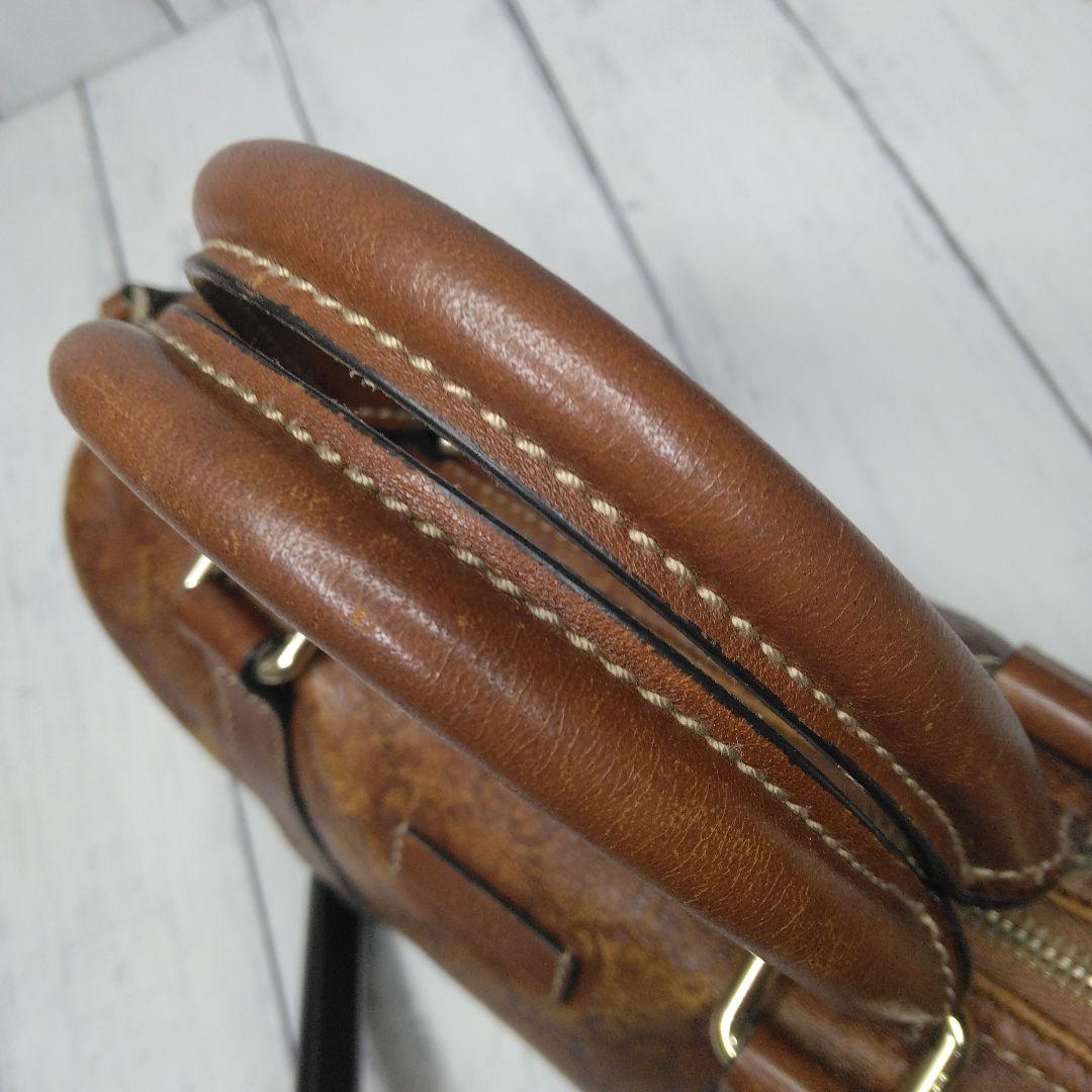 GUCCI ミニボストン　シマ　GGロゴ オールレザー　希少　総柄　493075