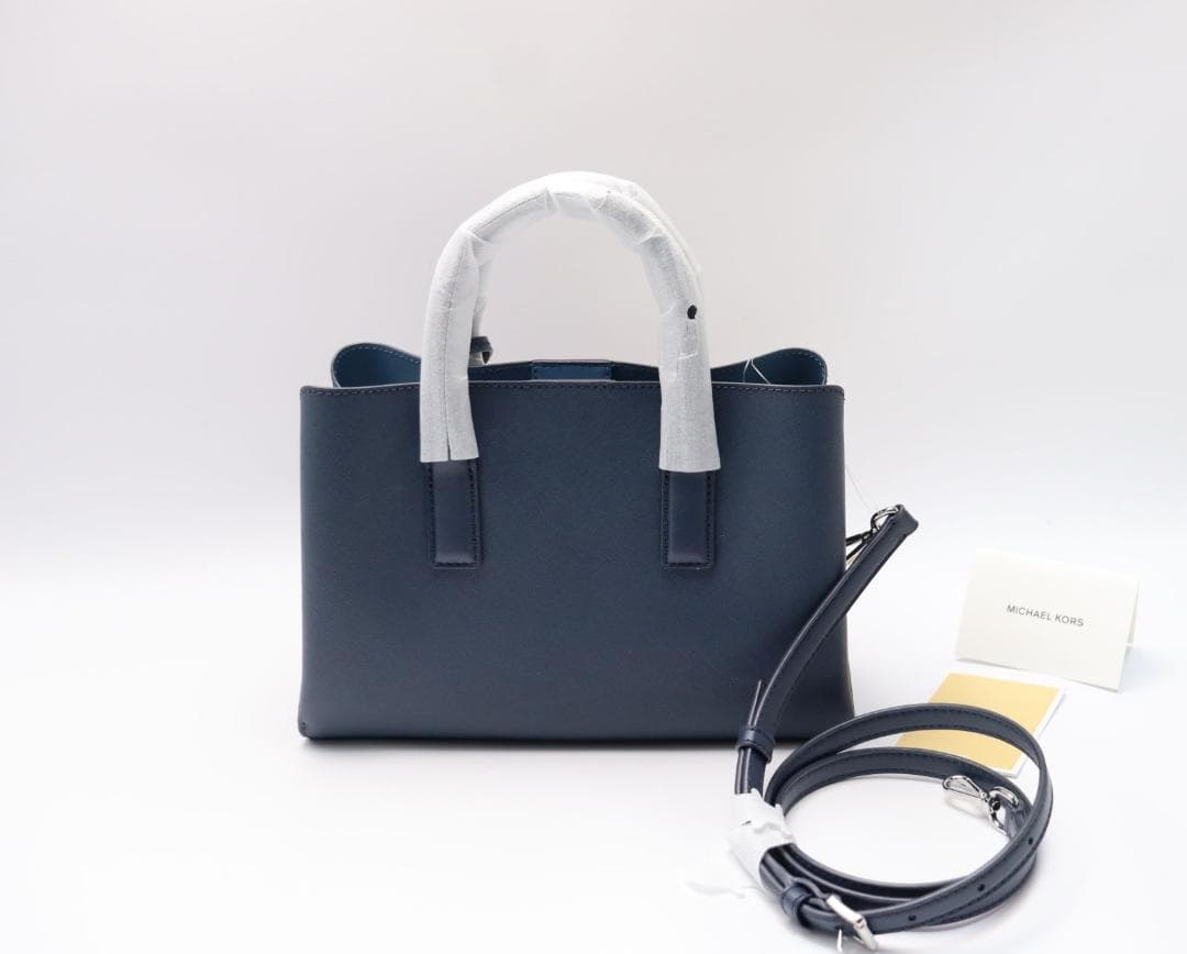 新品 マイケルコース RUTHIE サフィアーノレザー 2way ショルダー 紺