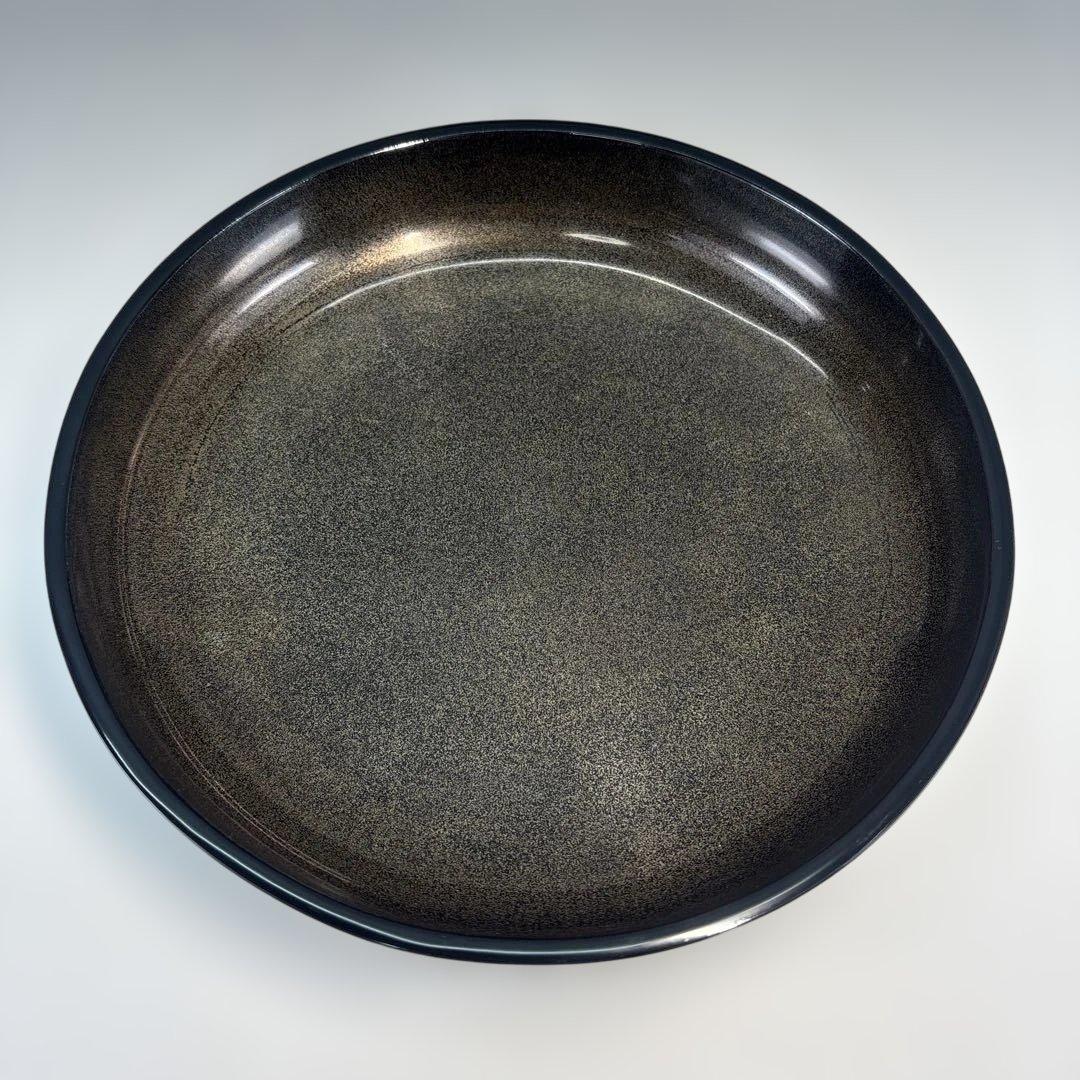 【中古品】輪島塗食籠 蒔絵「玉峰」塗師「静峰」髙台寺蒔絵 外黒塗内銀梨地（共箱）