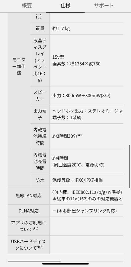 Panasonicプライベートビエラ15型 UN-15TD7D