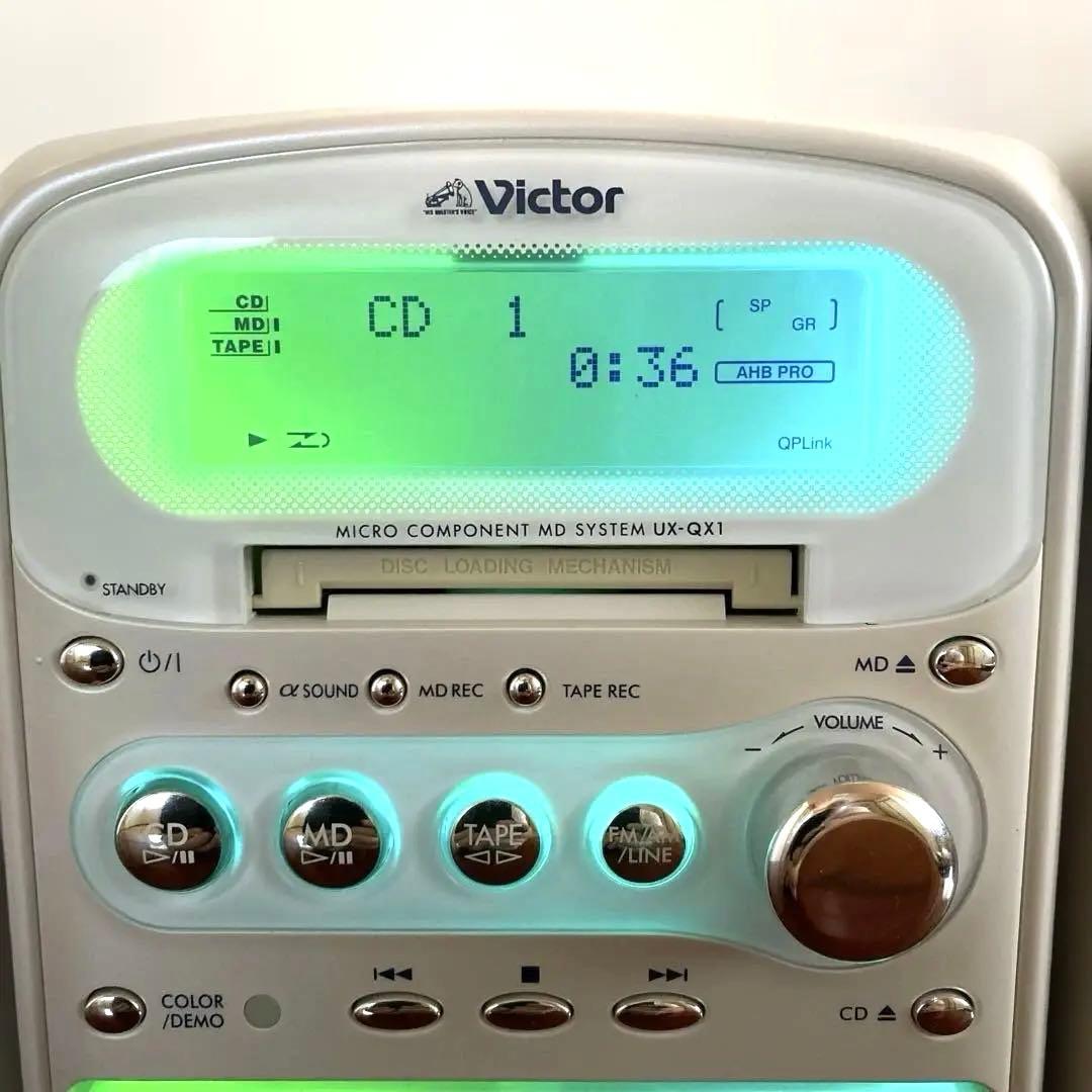 [希少の逸品】Victor MD/CDカセット搭載ミニコンポ UX-QX1-W