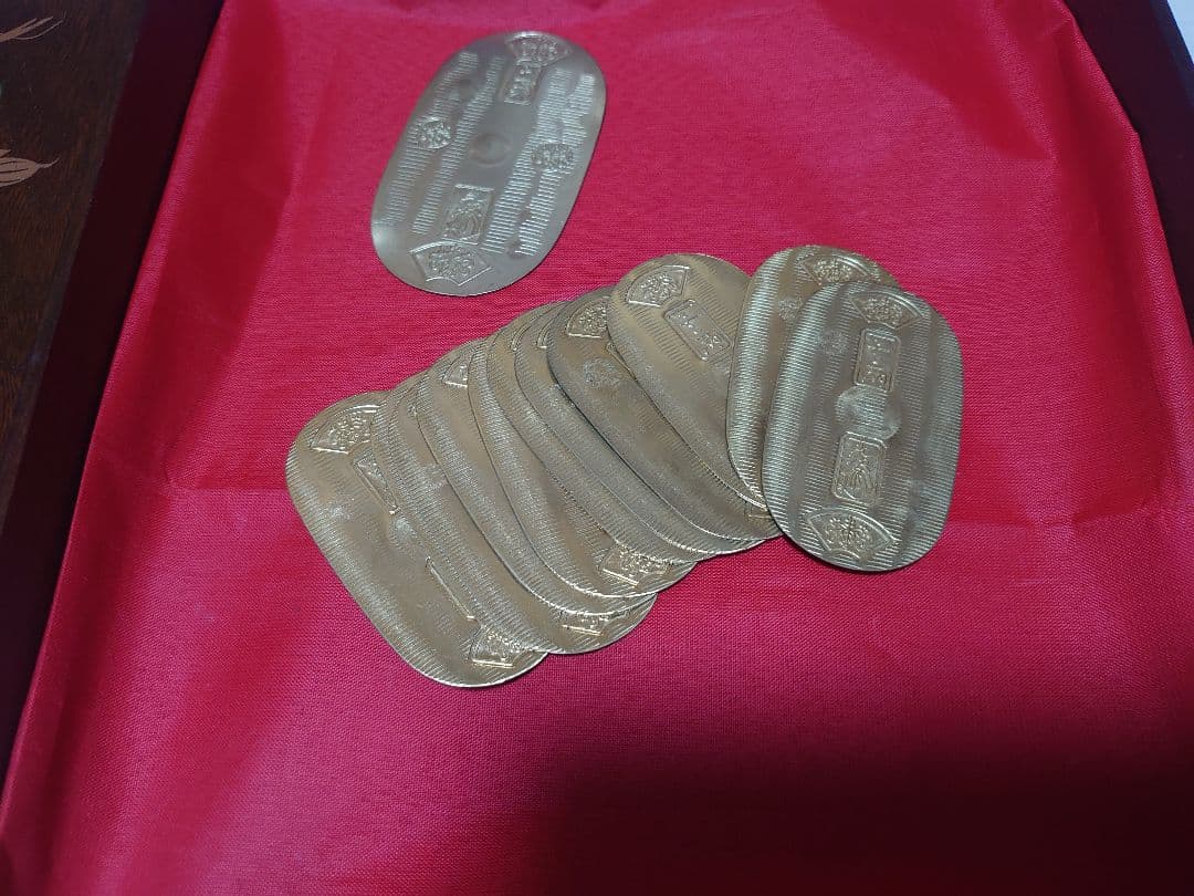 天保小判 他11枚 天保大判 1枚 会津塗 けやき箱入り コレクション