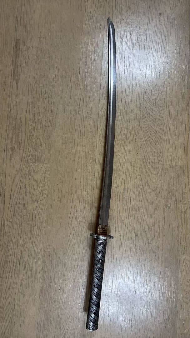 レトロサムライ居合刀模様鋼刃戦争風デコアイテム全長103.5cmデコ・置物両用