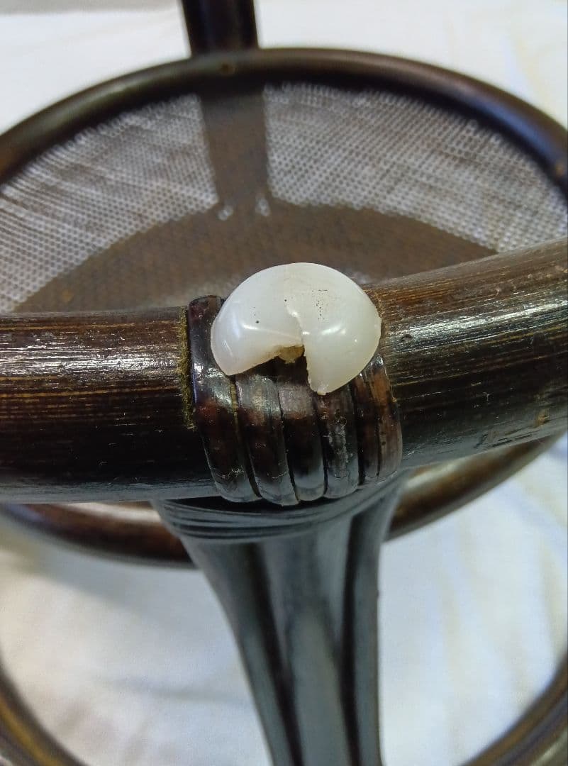 ラタン　サイドテーブル　ガラステーブル　籐　黒色　丸テーブル　センターテーブル