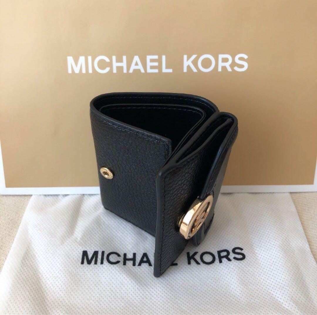 新品 マイケルコース MICHEAL KORS 三つ折り財布 ブラック