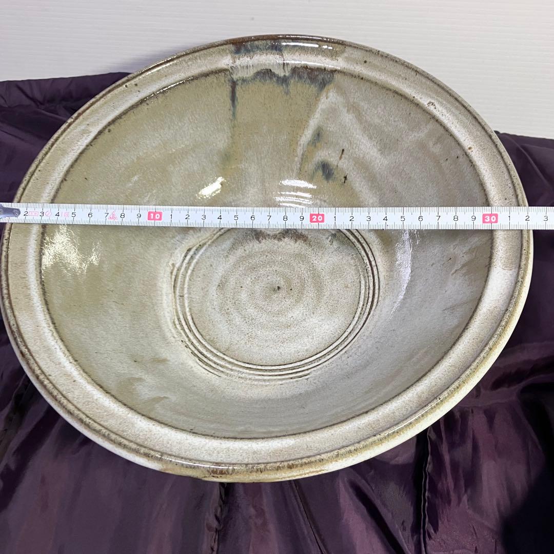 陶器　肥後　熊本　小代焼　大鉢　直径３２cm 刻印あり　井上泰秋作？