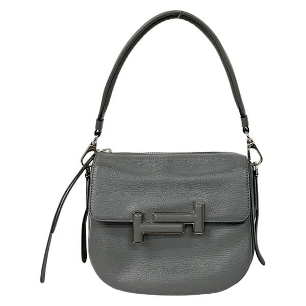 トッズ TOD’S ハンドバッグ ダブルT グレー 美品
