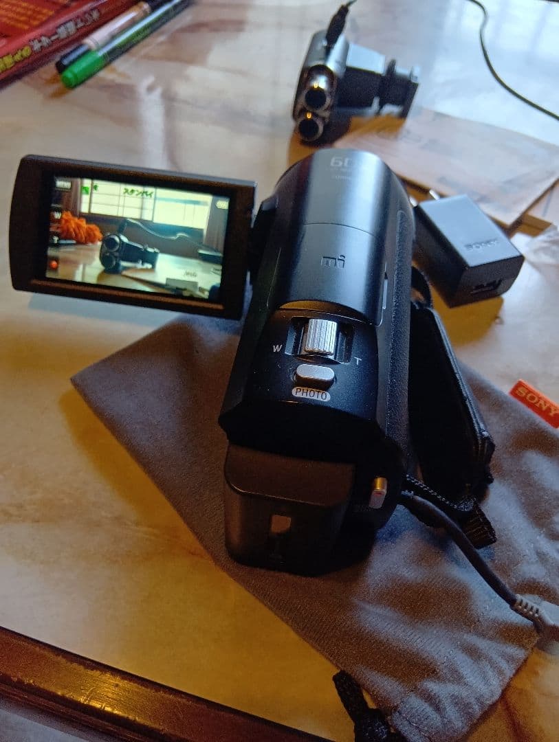 ジャンク　SONY HDR-CX670 ビデオカメラ 本体　外部マイク付き