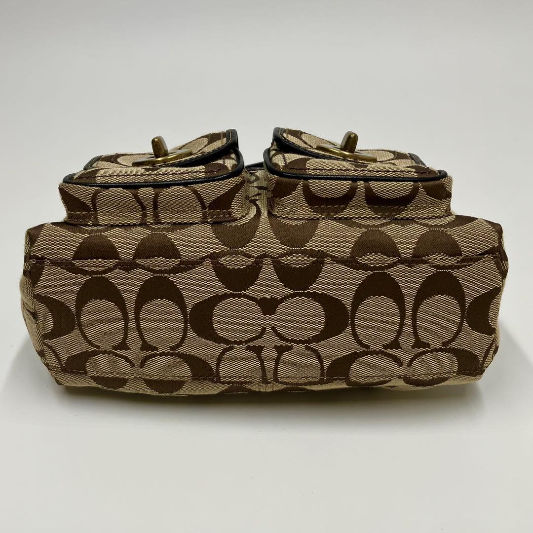 【美品】コーチ レガシー シグネチャー ショルダー バッグ レザー ターンロック