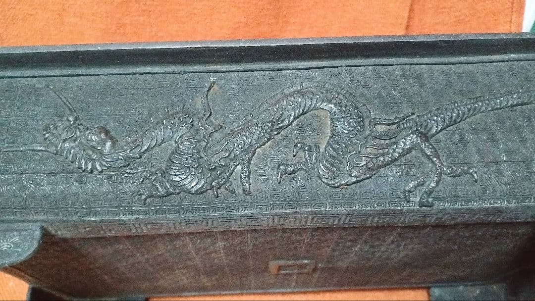 古道具骨董　龍と鳳凰のもよう水盤