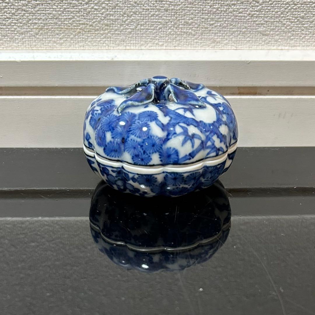 竹泉　染付蜜柑香合　茶道具懐石茶箱鵬雲斎坐忘斎淡々斎即中斎七事式而妙斎水指棗茶碗