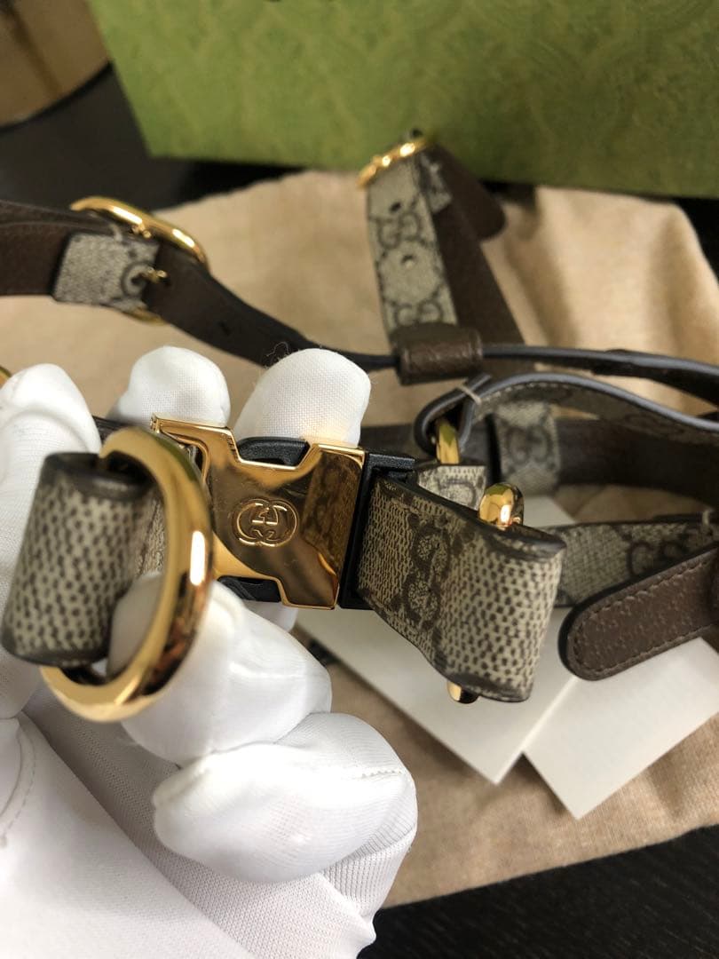 新品未使用 GUCCIグッチ ハーネス GG柄 インターロッキング Mサイズ